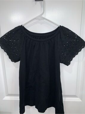Cat & Jack Black Eyelet Sleeve Tunic